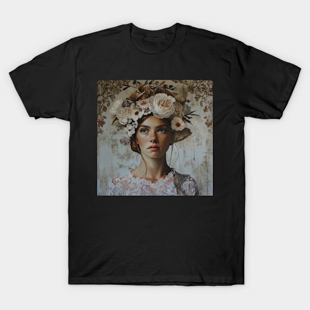 The woman with flower wreath T-Shirt by camisariasj